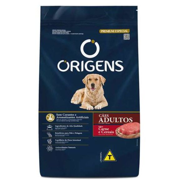 RACAO CAO ORIGENS 15KG AD CARNE/CEREAIS