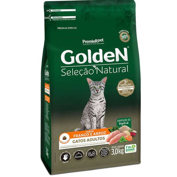 RACAO GATO GOLD AD SEL NATURAL FGO 3 KG