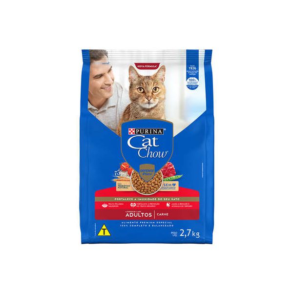 RACAO GATO CAT CHOW 2,7KG AD CARNE 