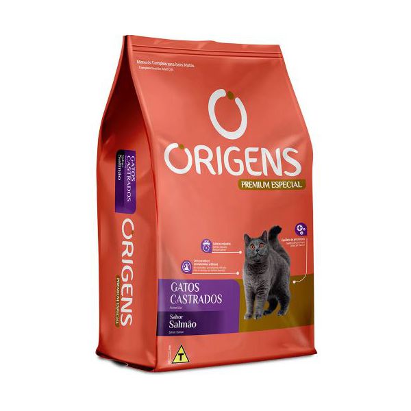 RACAO GATO ORIGENS 1KG AD SALMAO CASTRADO