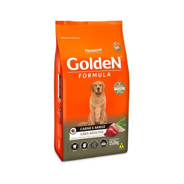 RACAO CAO GOLDEN 15KG ADULTO CARNE