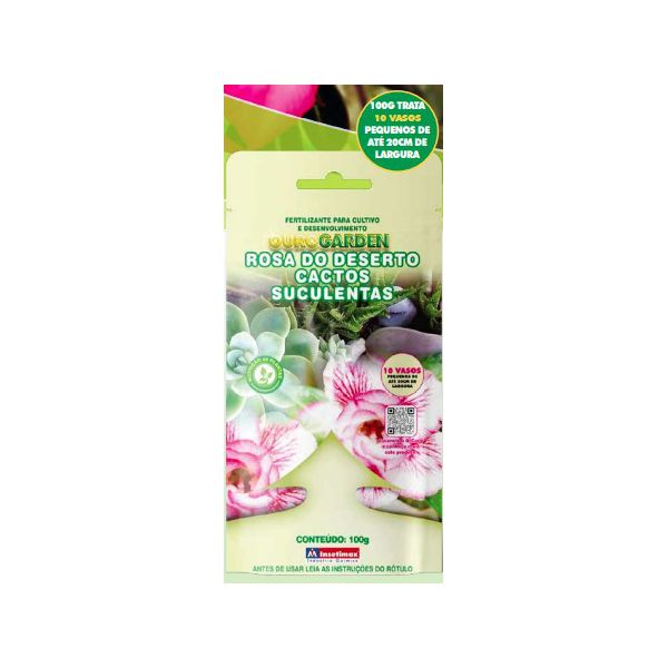 FERTILIZANTE ROSA DESERTO CACTOS E SUCULENTAS 100GR ZIP LOCK INSETIMAX