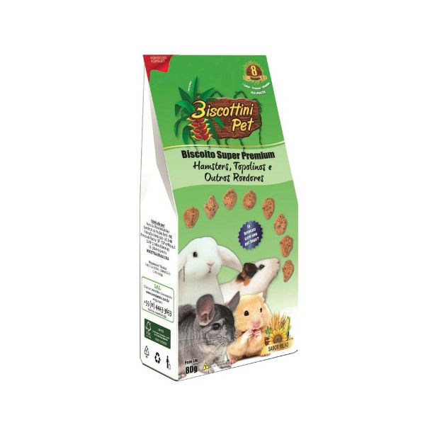 ALIM.COELHO E ROEDORES BISCOTTINI PET 80GR