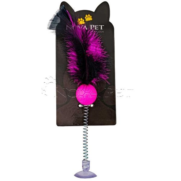 BRINQ GATO BOLA C/PENA VAI E VEM NOVA PET