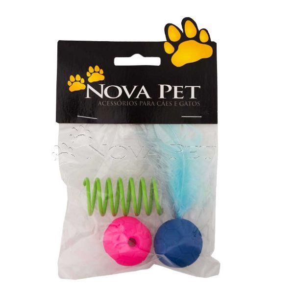 BRINQ GATO KIT ALEGRIA C/3 NOVA PET