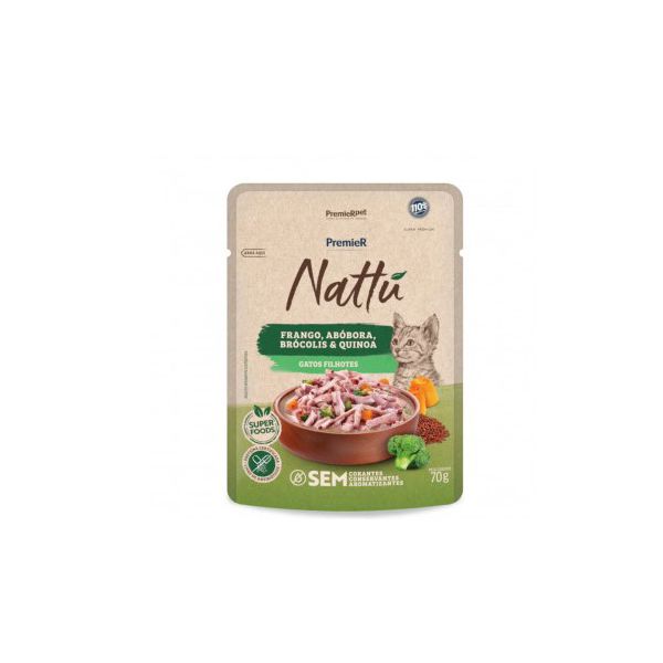 CARNE GATO PREMIER NATTU 70G FILHOTE FGO/AB CAST