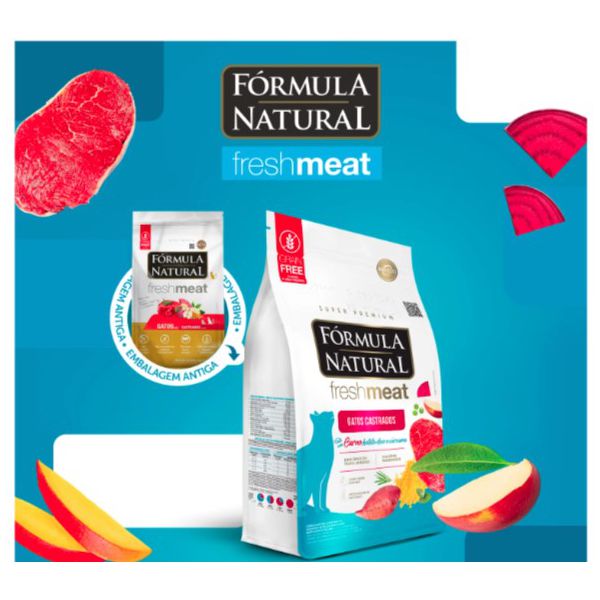 RACAO GATO FORMULA NAT 1 KG CARNE CAST FRESH MEAT