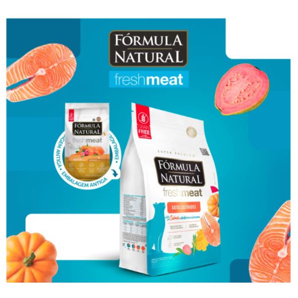 RACAO GATO FORMULA NAT 1 KG SALMÃO CAST FRESH MEAT