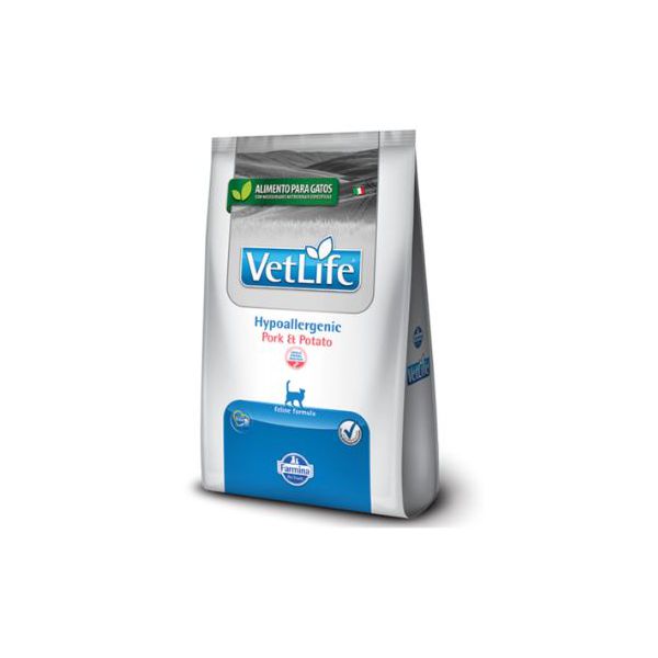 RACAO GATO FARMINA VET 400 G HYPOALERGENIC PORK E POTATO