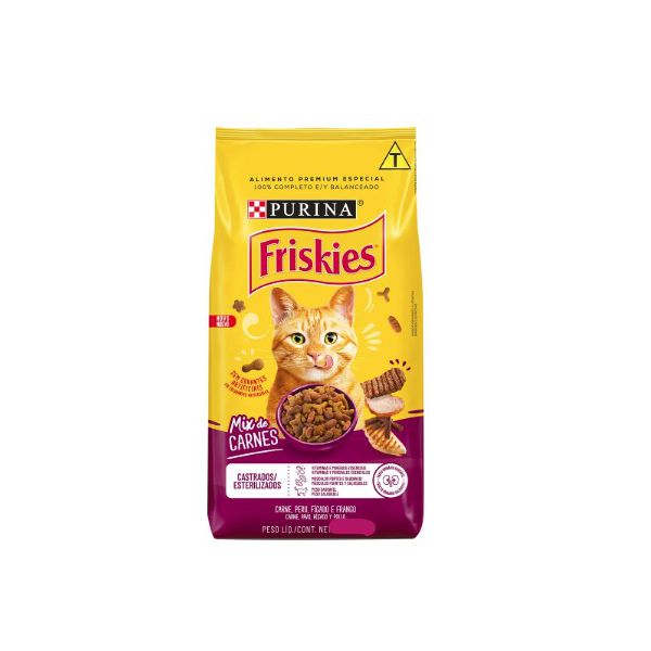 RACAO GATO FRISKIES 1KG MIX CARNES CAST