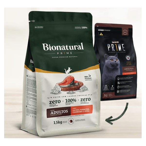 RACAO GATO AD BIONATURAL 1,5KG SALMAO