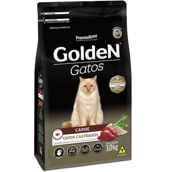 RACAO GATO GOLD ADULT CAST CARNE 3 KG