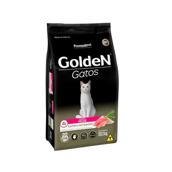RACAO GATO GOLDEN 10KG AD CAST PEIXE