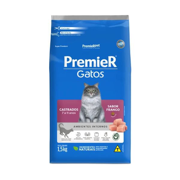 RACAO GATO PREMIER AD 1.5KG FGO AMB INT CAST 7 A 11 ANOS