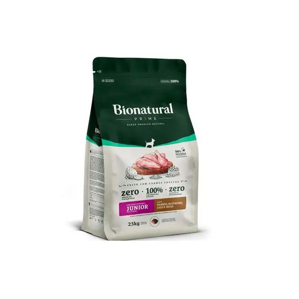 RACAO CAO FILHOTE BIONATURAL 2,5KG R PEQ FGO PRIME