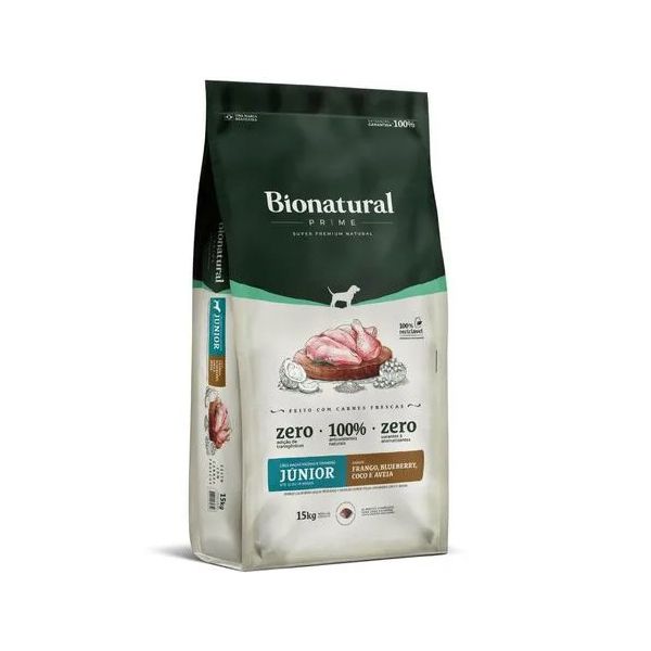 RACAO CAO FILHOTE BIONATURAL 15KG R M/G FRANGO