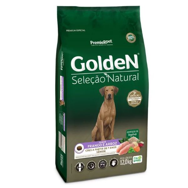 RACAO CAO GOLDEN 12KG AD SEL NAT SENIOR 