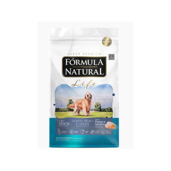 RACAO CAO FORMULA NAT 15 KG LIFE SENIOR R MED/GR