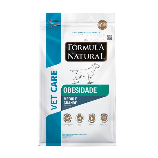 RACAO CAO FORMULA NATURAL VET OBES MED/GR 10,1KG