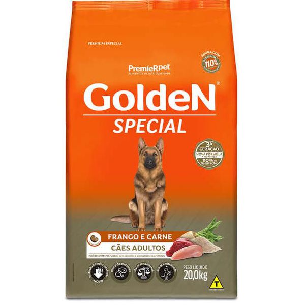 RACAO CAO GOLDEN 20KG SPECIAL AD FRANGO/CARNE