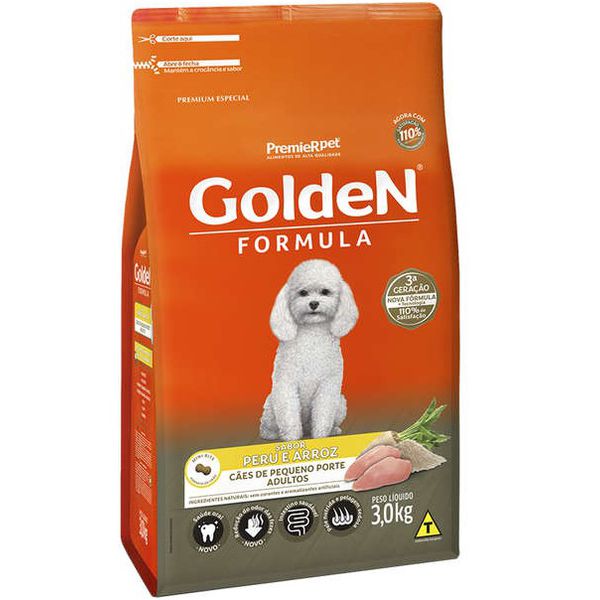 RACAO CAO GOLDEN 3KG ADULTO PERU M BIT