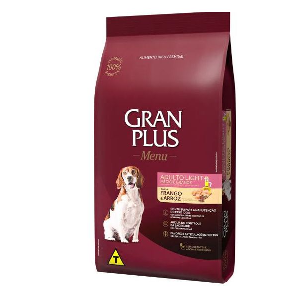 RACAO CAO GRAN PLUS 15 KG AD LIGHT