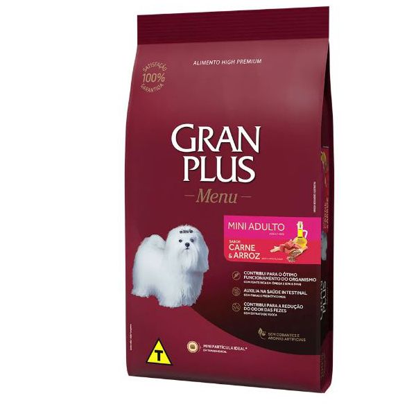 RACAO CAO GRAN PLUS 15KG AD MINI CARNE 