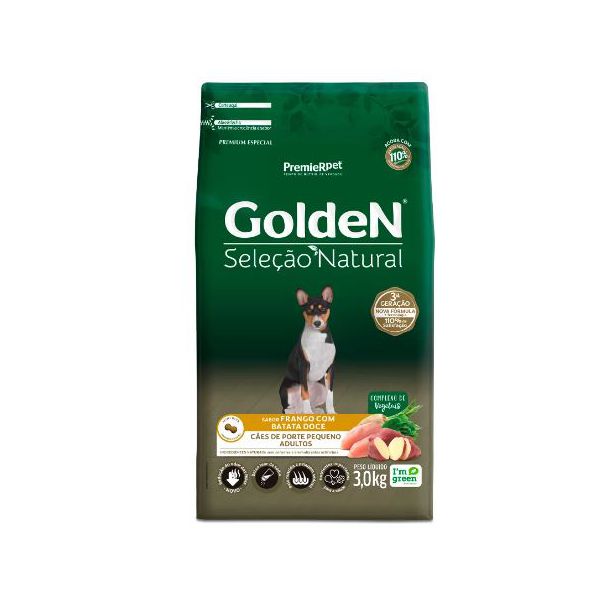 RACAO CAO GOLDEN 3KG AD SEL NAT FGO/BATATA DOCE