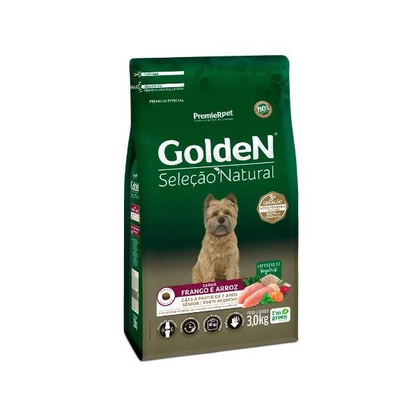 RACAO CAO GOLDEN 3KG AD SEL NAT SENIOR PEQ PORTE