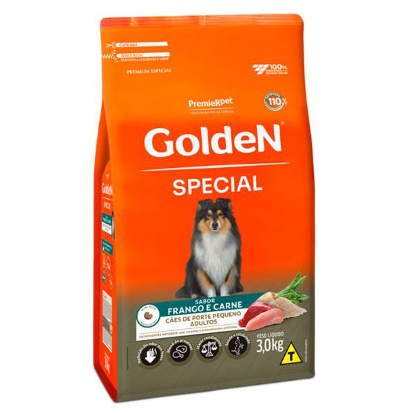 RACAO CAO GOLDEN 3KG AD SPECIAL PEQ PORTE