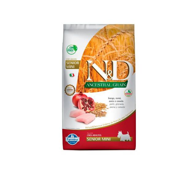 RACAO CAO N&D SENIOR MINI FRANGO ANCEST 2.5 KG