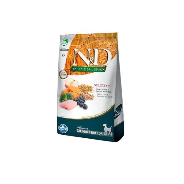 RACAO CAO N&D AD 15KG ANCESTRAL MEDIUM SELECTION 