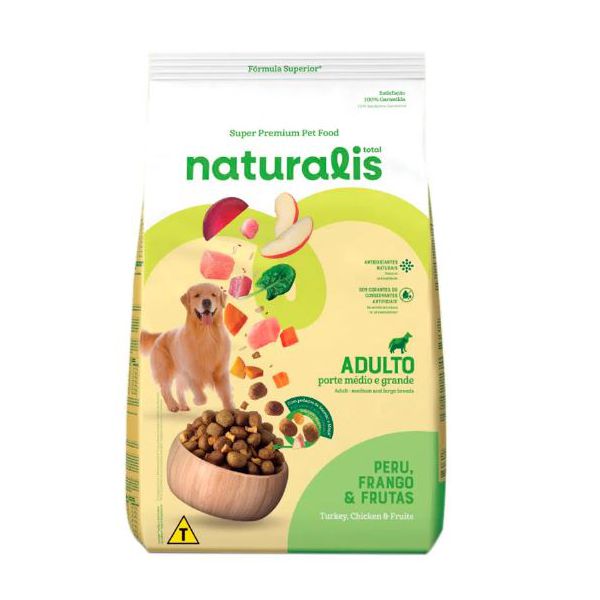 RACAO CAO NATURALIS 12KG AD FGO FRUTAS PERU 