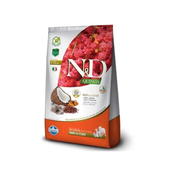 RACAO CAO N&D ADULTO SKIN PATO E QUINOA 10KG 