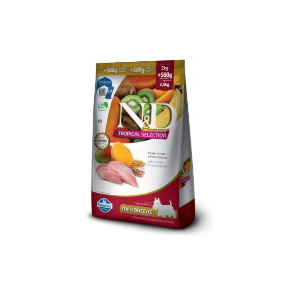RACAO CAO N&D AD 2,5KG MINI TROPICAL FRANGO