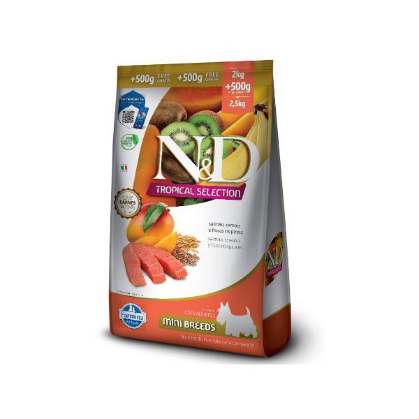 RACAO CAO N&D AD 2,5KG MINI TROPICAL SUINO
