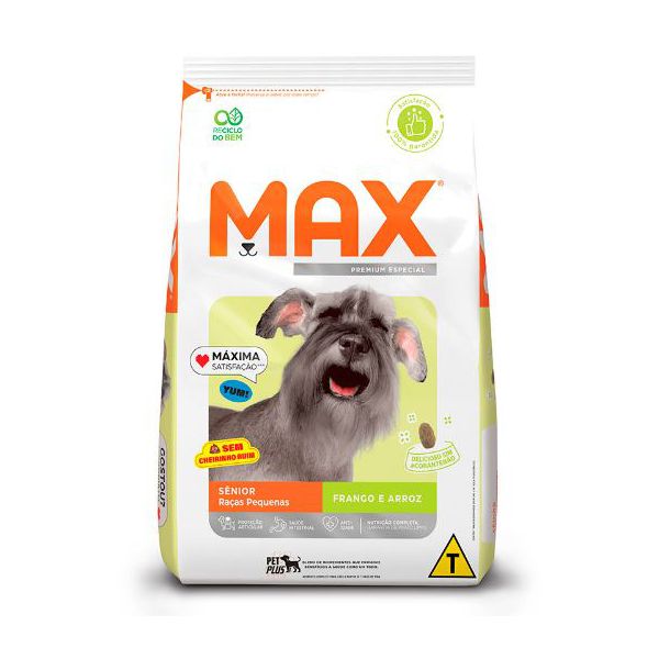 RACAO CAO MAX 10KG AD SENIOR RP FRANGO E ARROZ