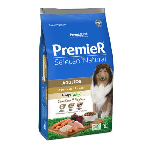 RACAO CAO PREMIER 12 KG SEL NAT ADULTO
