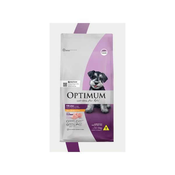 RACAO CAO OPTIMUM DRY FRANGO 3 KG FILHOTE RAC PEQ/MED
