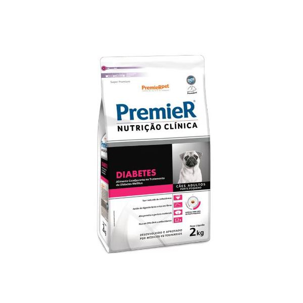 RACAO CAO PREMIER CLIN DIABETIC 2 KG R PEQ
