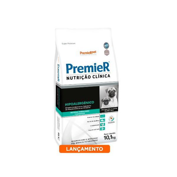 RACAO CAO PREMIER CLIN 10KG HYPOAL MANDIOCA R.PEQ