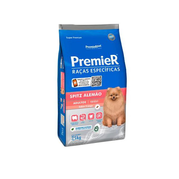 RACAO CAO PREMIER 7.5KG AD SPITZ ALEMAO FGO