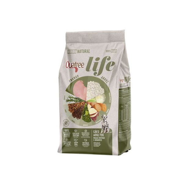RACAO CAO QUATREE 15 KG LIFE AD R MED E GRANDES