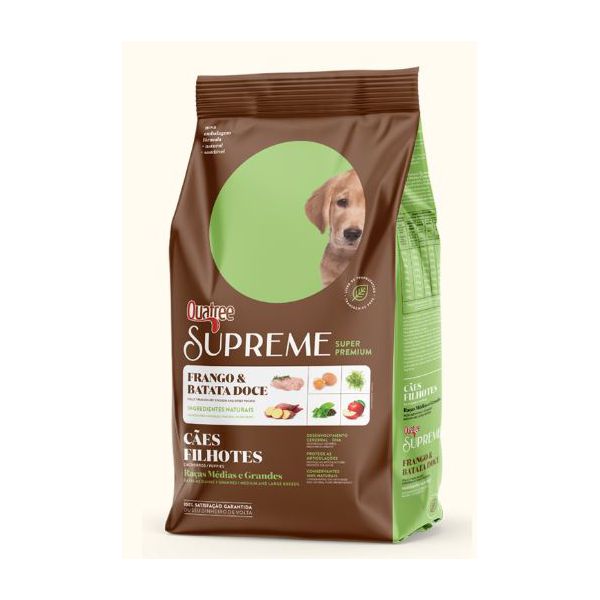 RACAO CAO QUATREE 15KG FILHOTE SUPREME R MED E GRANDES