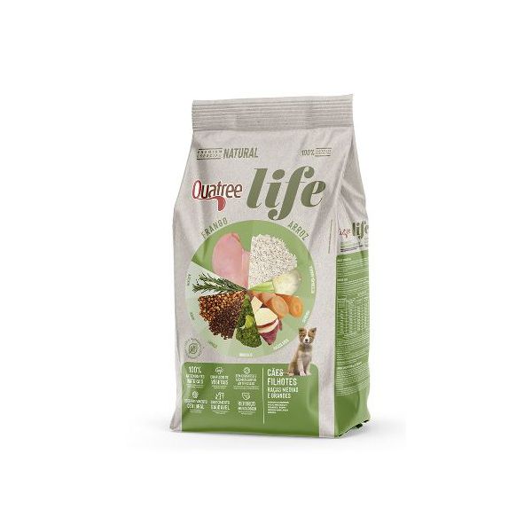 RACAO CAO QUATREE 15KG FILHOTE LIFE R MED/GRD