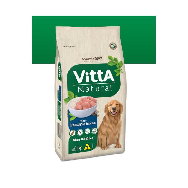 RACAO CAO VITTA NATURAL 15KG ADULTO FRANGO