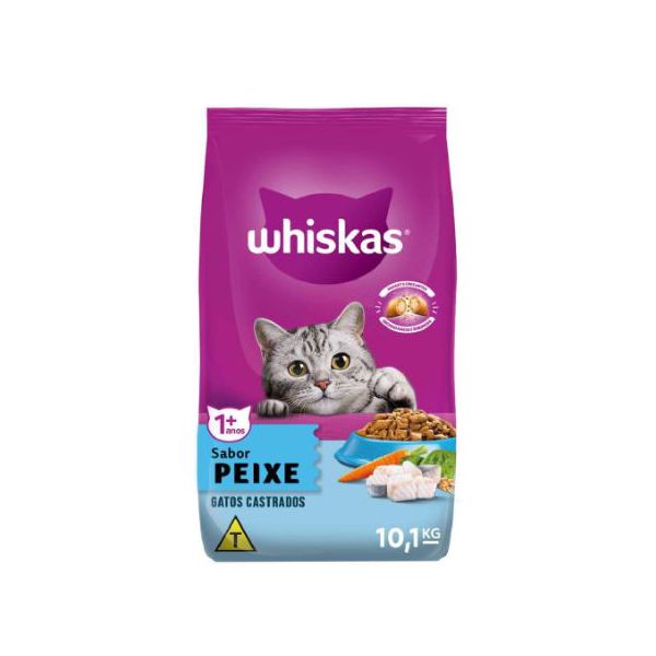 RACAO GATO WHISKAS PEIXE CASTRADO 10 KG