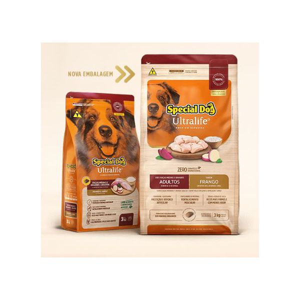 RACAO CAO SPECIAL DOG 15KG AD R M/G ULTRALIFE