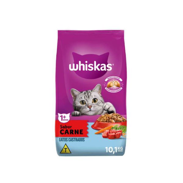 RACAO GATO WHISKAS 10KG CASTRADO CARNE (EM FALTA)