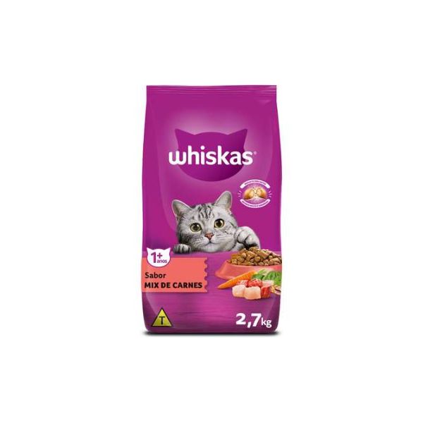 RACAO GATO WHISKAS 2,7KG MIX DE CARNES 